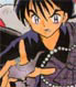 Miroku with his had extended, about to use his kazana.